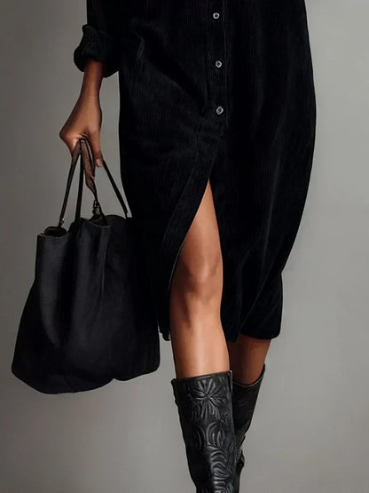 Femke - Blousejurk dames midi oversized en casual met lange mouw