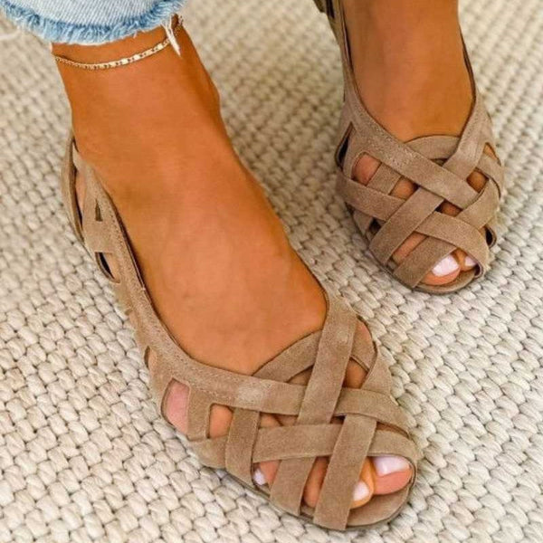 Femke - Boho Orthopedische Sandalen Dames met Gevlochten Bandjes en Platte Zool