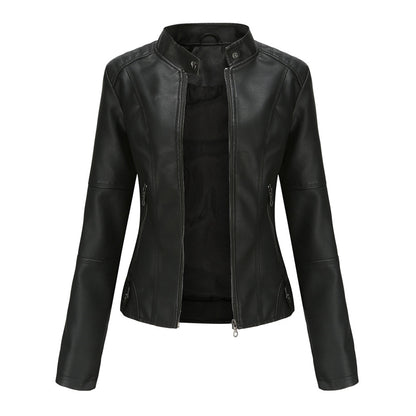 Femke - Dames Biker Jas Leren Stijl voor de Herfst met Ritssluiting