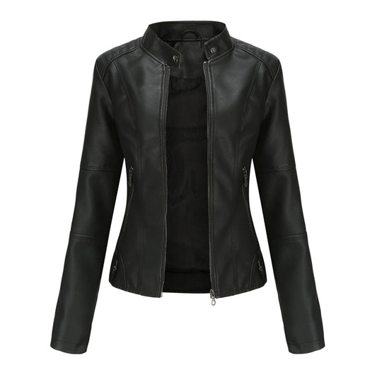 Femke - Dames Biker Jas Leren Stijl voor de Herfst met Ritssluiting