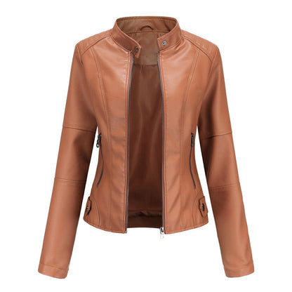 Femke - Dames Biker Jas Leren Stijl voor de Herfst met Ritssluiting