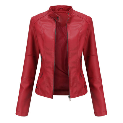 Femke - Dames Biker Jas Leren Stijl voor de Herfst met Ritssluiting