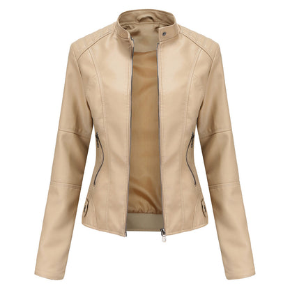 Femke - Dames Biker Jas Leren Stijl voor de Herfst met Ritssluiting