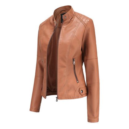 Femke - Dames Biker Jas Leren Stijl voor de Herfst met Ritssluiting
