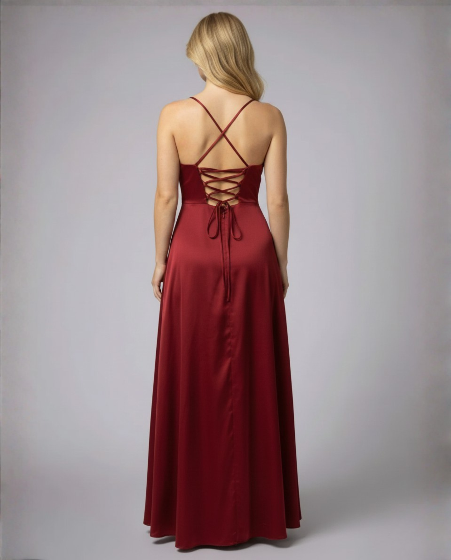 Femke - Elegante Bruiloft Gastenjurk Dames Maxi met Waterval-hals en Split