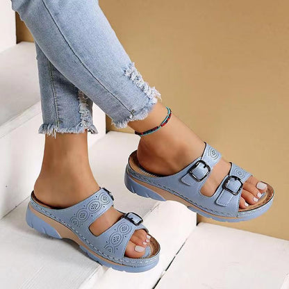 Femke - Orthopedische Sandalen Dames met Dubbele Gesp en Brede Pasvorm