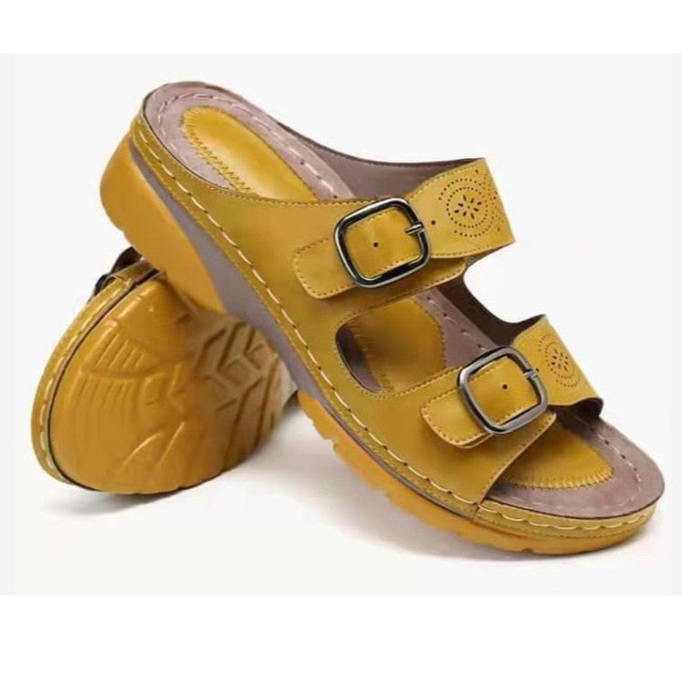 Femke - Orthopedische Sandalen Dames met Dubbele Gesp en Brede Pasvorm
