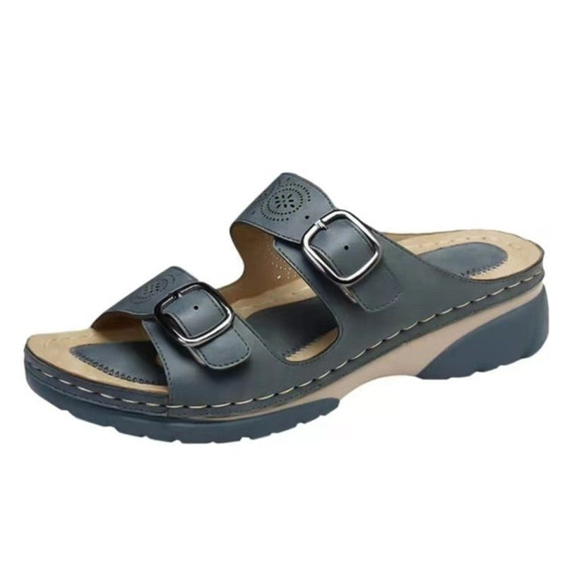 Femke - Orthopedische Sandalen Dames met Dubbele Gesp en Brede Pasvorm