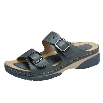 Femke - Orthopedische Sandalen Dames met Dubbele Gesp en Brede Pasvorm