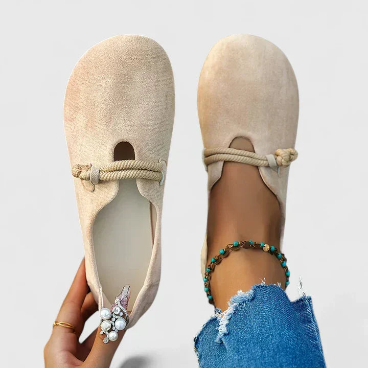 Fenna - Boho Orthopedische Sandalen Dames met Touwdetail en Platte Zool