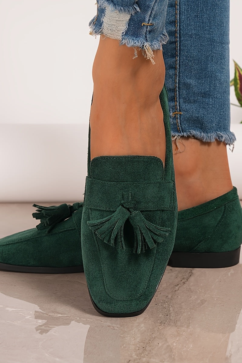 Fenna - Comfort Dames Loafers in Suède Stijl met Kwastjes