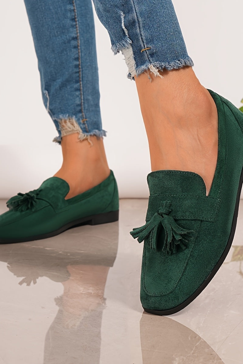 Fenna - Comfort Dames Loafers in Suède Stijl met Kwastjes