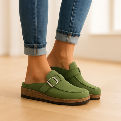 Fenna - Casual Orthopedische Sandalen Dames met Gespsluiting en Kurkzool