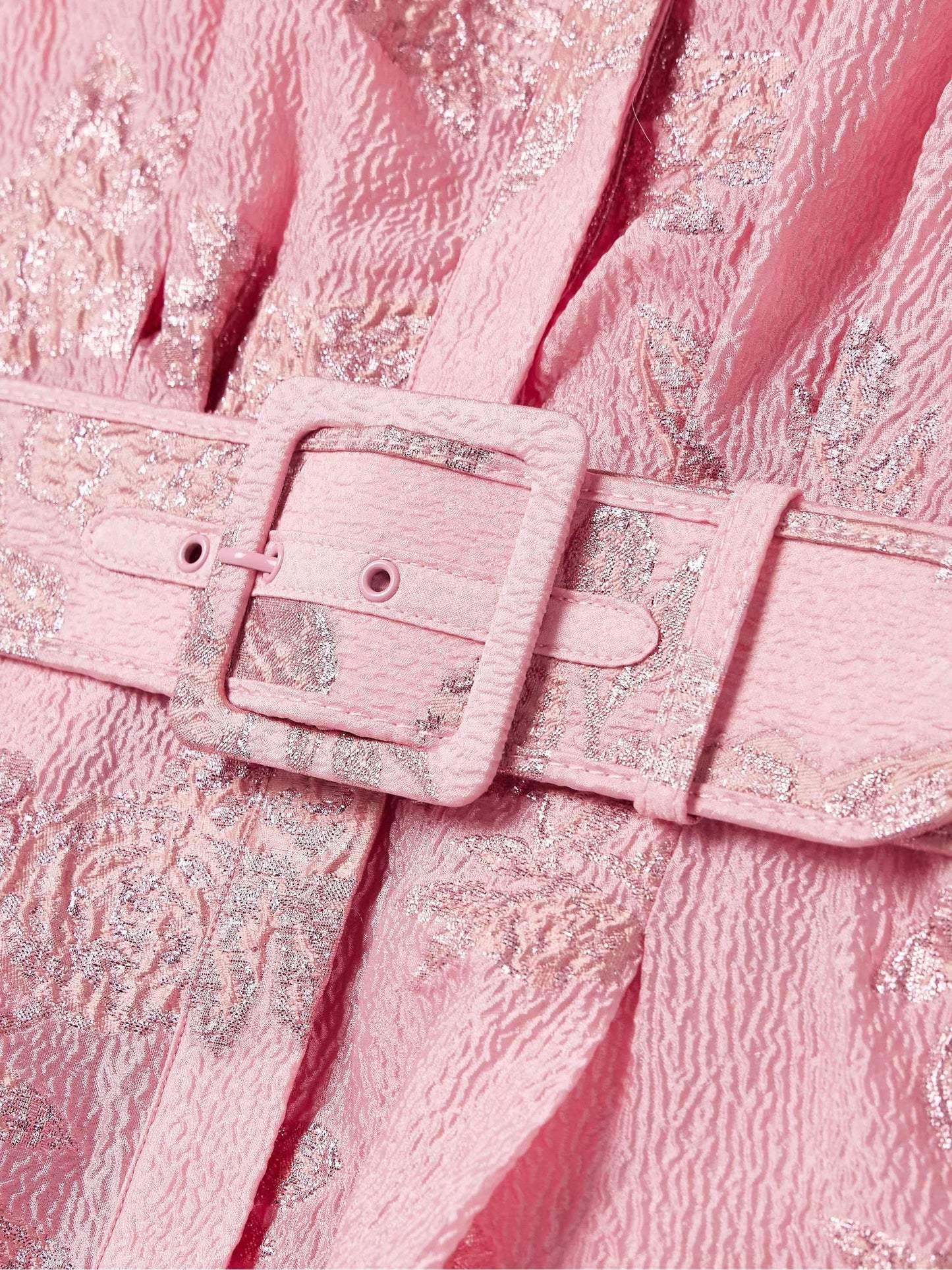 Fenna - Romantische Bruiloft Gastenjurk Dames met Pofmouwen en Jacquardprint