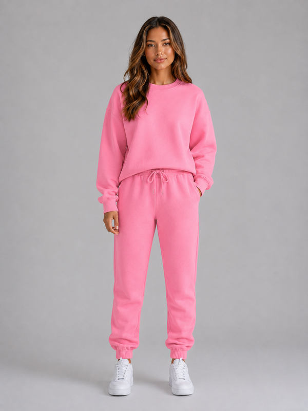 Fenna - Trainingspak dames oversized en warm met ronde hals en zakken