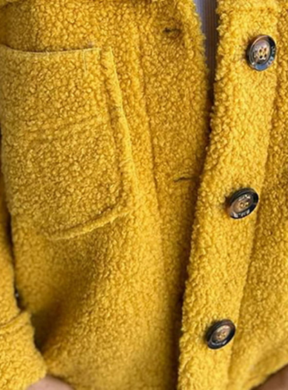Fenna - Dames Teddy Jas voor de Herfst met Knoopsluiting