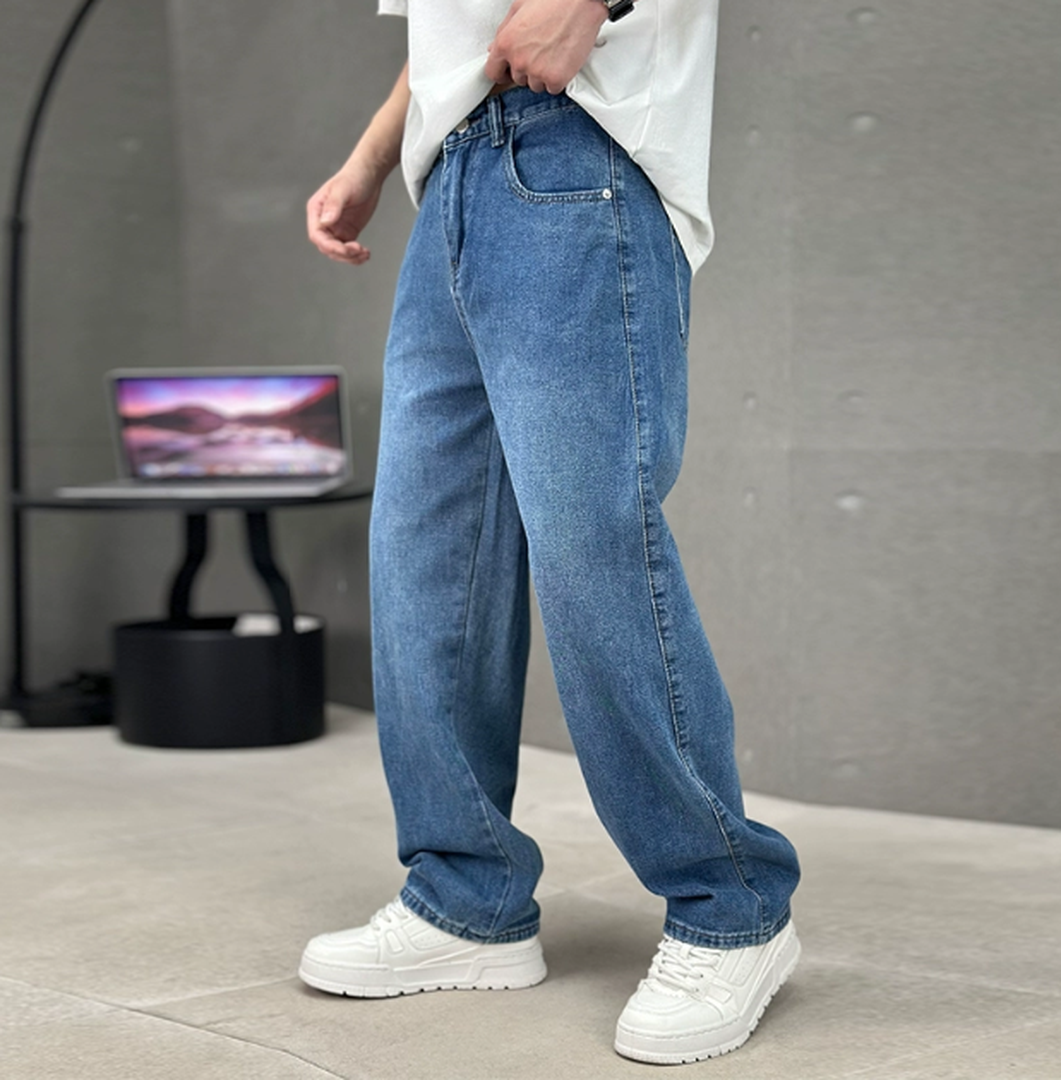 Finn - Jeans heren straight leg en ruim met lange pijp