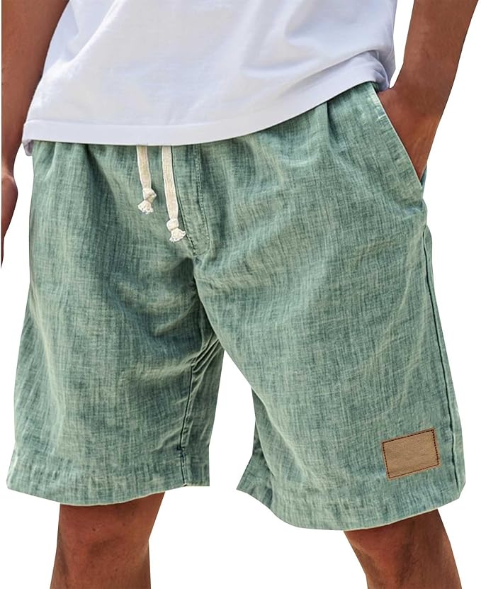 Finn - Stoere Linnen Korte Broek Heren met Koordsluiting en Zijzakken