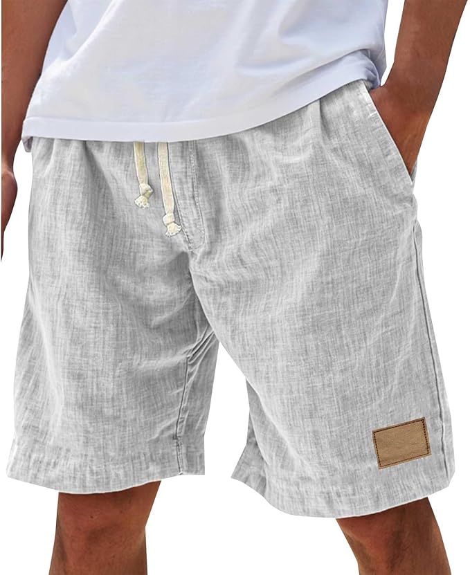 Finn - Stoere Linnen Korte Broek Heren met Koordsluiting en Zijzakken