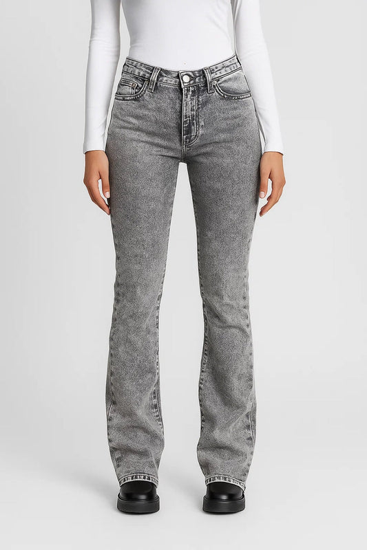 Flared Jeans | Hoge Taille met Vintage Wassing | Tijdloos en Comfortabel