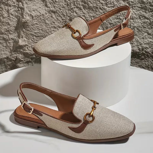Floor - Chique Orthopedische Sandalen Dames met Slingback en Gouden Horsebit