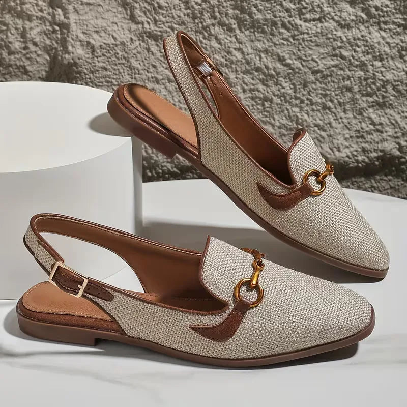 Floor - Chique Orthopedische Sandalen Dames met Slingback en Gouden Horsebit