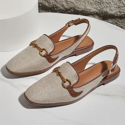 Floor - Chique Orthopedische Sandalen Dames met Slingback en Gouden Horsebit