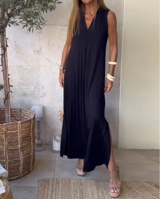 Floor - Elegante Bruiloft Gastenjurk Dames met Diepe V-hals en Split