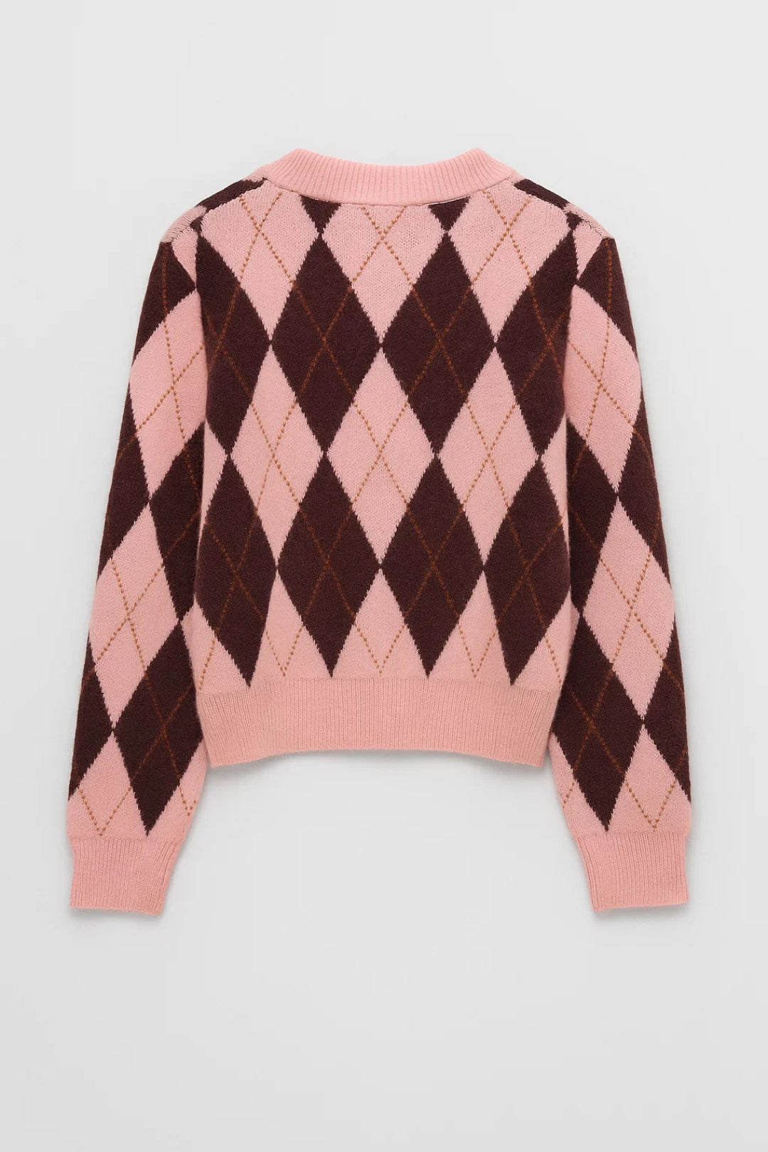 Gebreid Vest | Argyle Motief met Beklede Knopen | Retro en Vrouwelijk