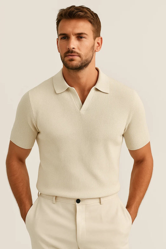 Polo Heren | Ribstructuur | Licht | Zomer | Comfortabele pasvorm