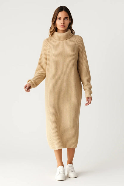 Gebreide Jurk Dames | Coltrui en Lange Mouwen | Comfortabel en Tijdloos