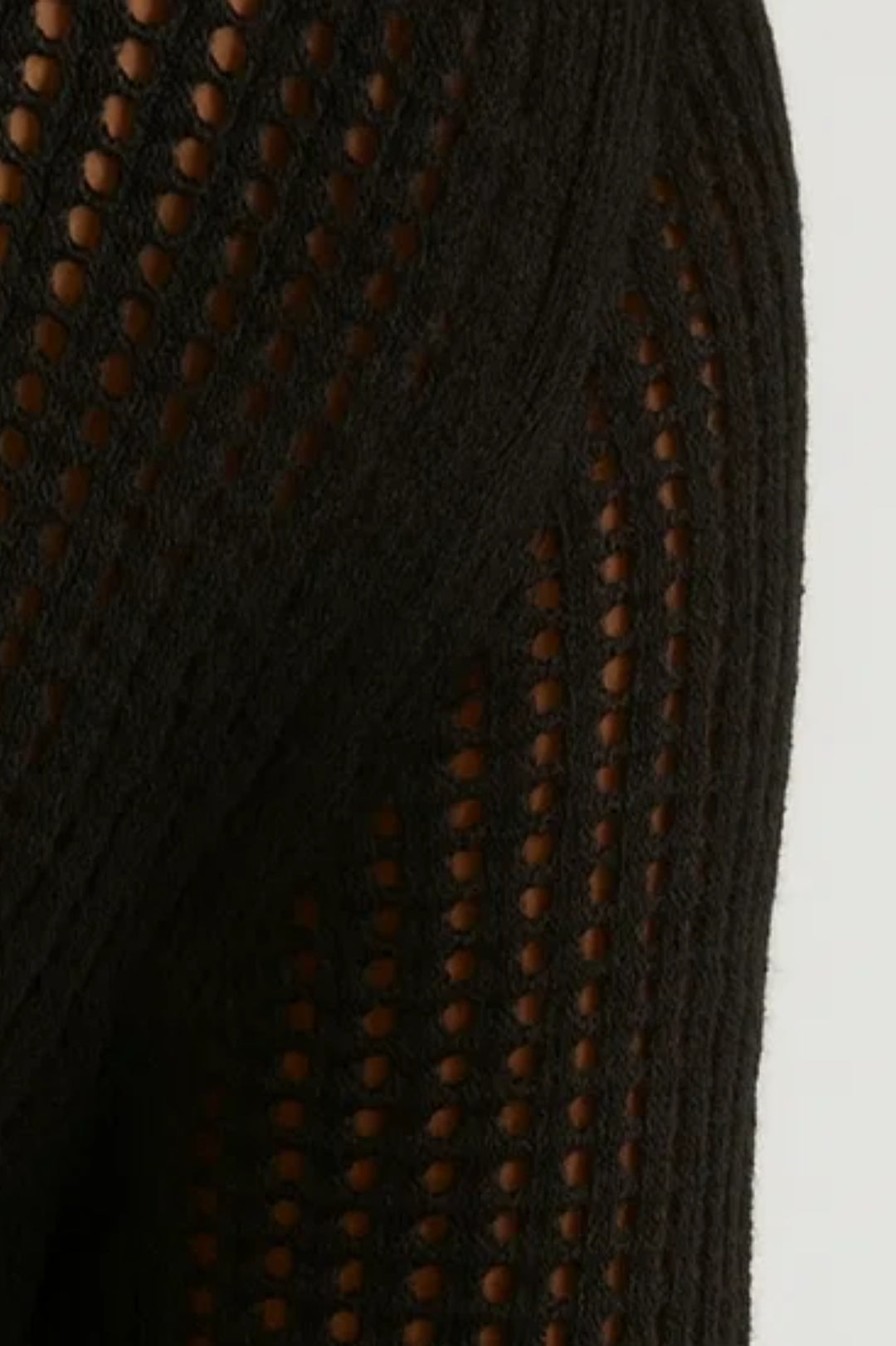 Gebreide Maxi Jurk | Lange Mouwen met Transparante Textuur | Moderne Gelaagde Look