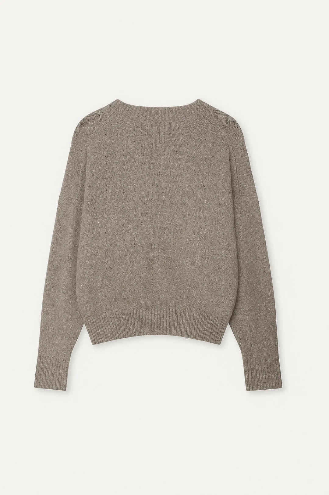Gebreide Trui | Diepe V-Hals met Geribde Boorden | Minimalistische Comfort