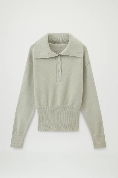 Gebreide Trui | Polokraag met Knoopsluiting | Verfijnd en Comfortabel