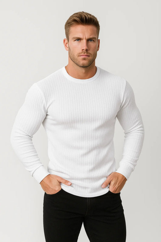 Longsleeve Heren | Slimfit | Ribstructuur | All-Season | Comfortabele pasvorm