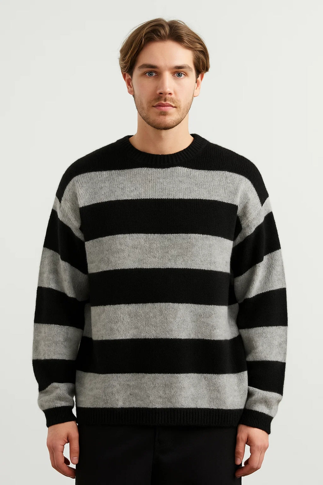Trui Heren | Gestreept | Ronde Hals | Winter | Comfortabele pasvorm