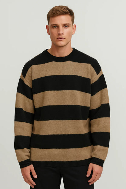 Trui Heren | Gestreept | Ronde Hals | Winter | Comfortabele pasvorm