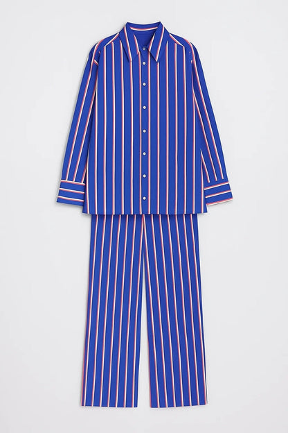 Gestreepte Set | Losvallende Overhemdstijl | Statement Look met Karakter