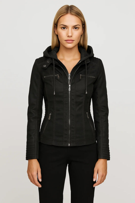 Bikerjas Dames | Getailleerd | Met Ritsdetails | All-Season | Comfortabele pasvorm | Geschikt voor dagelijks gebruik