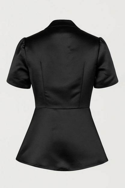 Getailleerde Damesblouse | Opstaande Kraag en Knoopsluiting | Elegant en Chic