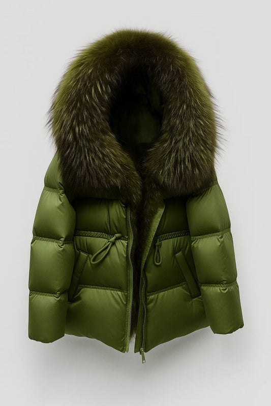 Gewatteerde Damesjas | Korte Pasvorm met Volumineuze Kraag | Warme Winterstijl