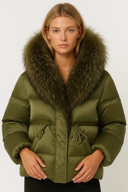 Gewatteerde Damesjas | Korte Pasvorm met Volumineuze Kraag | Warme Winterstijl