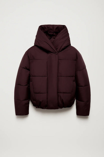 Gewatteerde Damesjas | Korte Puffer met Brede Capuchon | Warme Stadsstijl