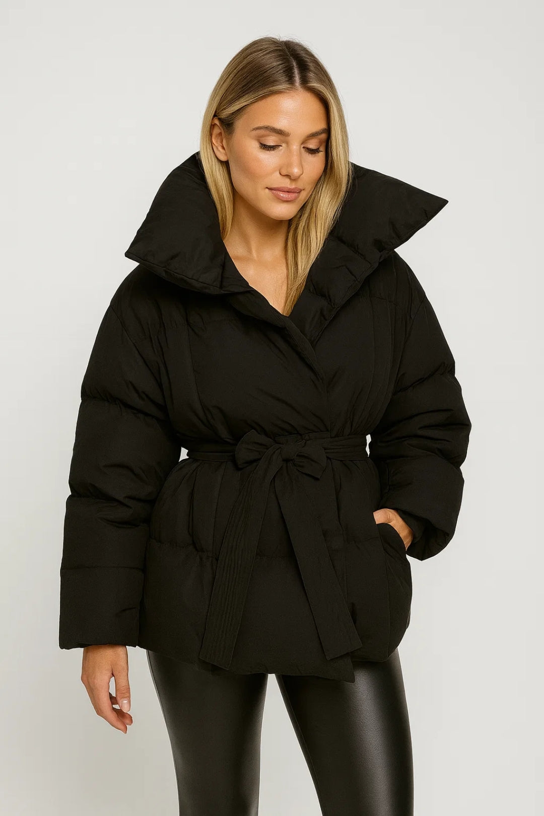 Winterjas Dames | Gewatteerd | Met Tailleceintuur | Winter | Comfortabele pasvorm | Ideaal voor koude dagen