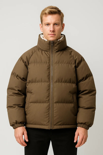 Winterjas Heren | Gewatteerd | Hoge Kraag | Winter | Comfortabele pasvorm | Ideaal voor koude dagen