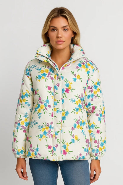 Gewatteerde Jas | Opvallend Gebloemd Design | Warm en Speels