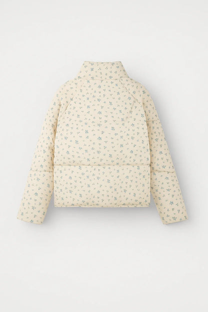 Gewatteerde Jas | Subtiele Print met Opstaande Kraag | Elegant en Comfortabel