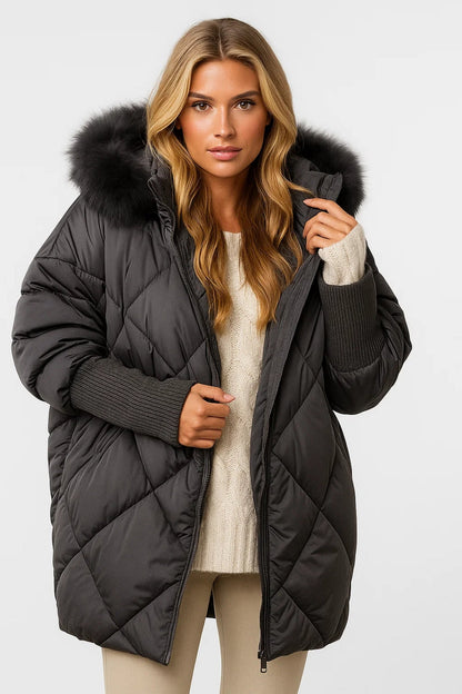 Gewatteerde Winterjas | Oversized Damesmodel met Capuchon | Extra Warmte