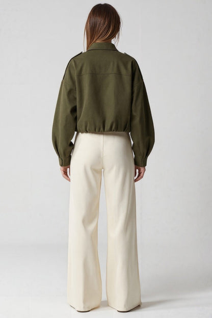 Oversized Blousejack | Utility Look | Diep Olijfgroen