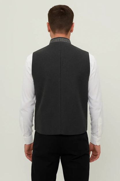 Gilet Heren - Strak Getailleerd met Staande Kraag | Klassiek